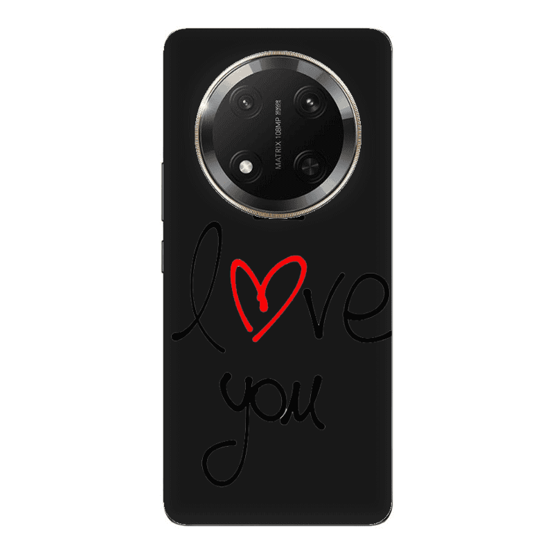 Honor Magic 7 Lite i love you Black Colored Silicone TPU Θήκη
